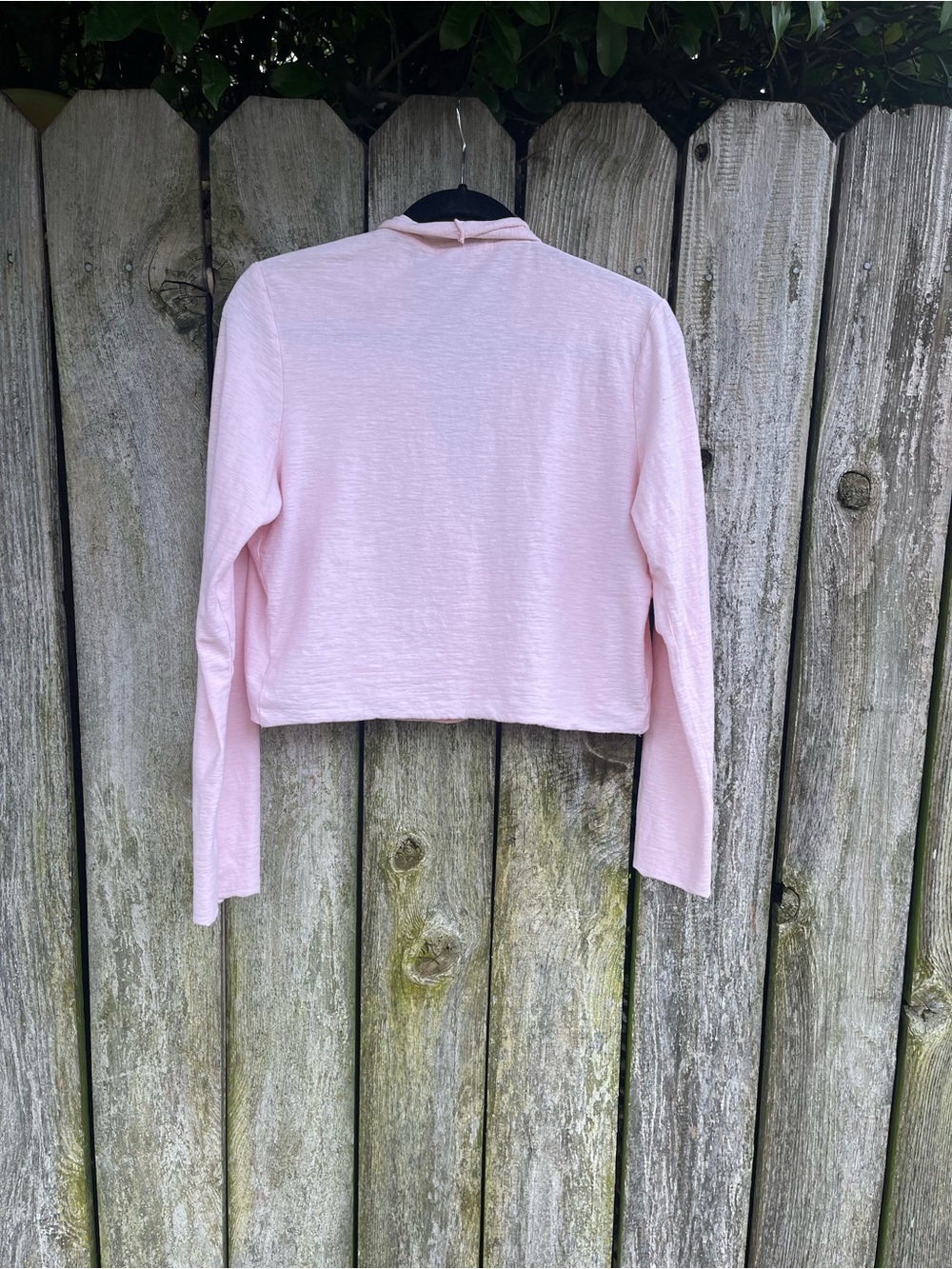 NWT Cut Loose Pink Cotton Linen Natural Fibers Crop Wrap Cardigan USA - Size M - Picture 3 of 11